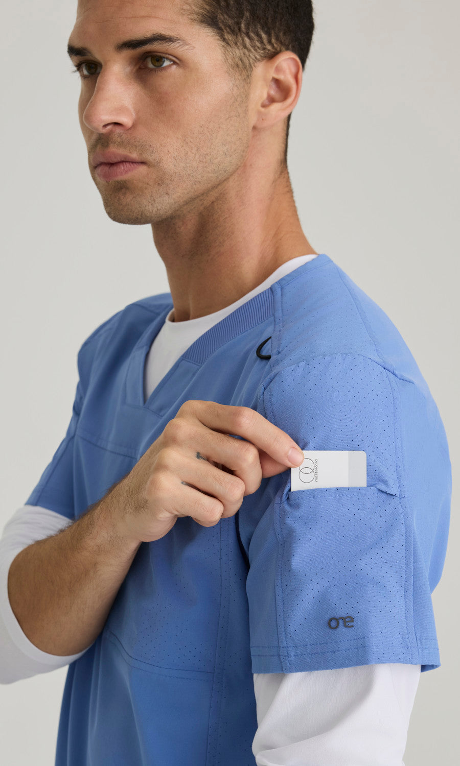 Barco One BOT195 Velocity Scrub Top Ciel Blue