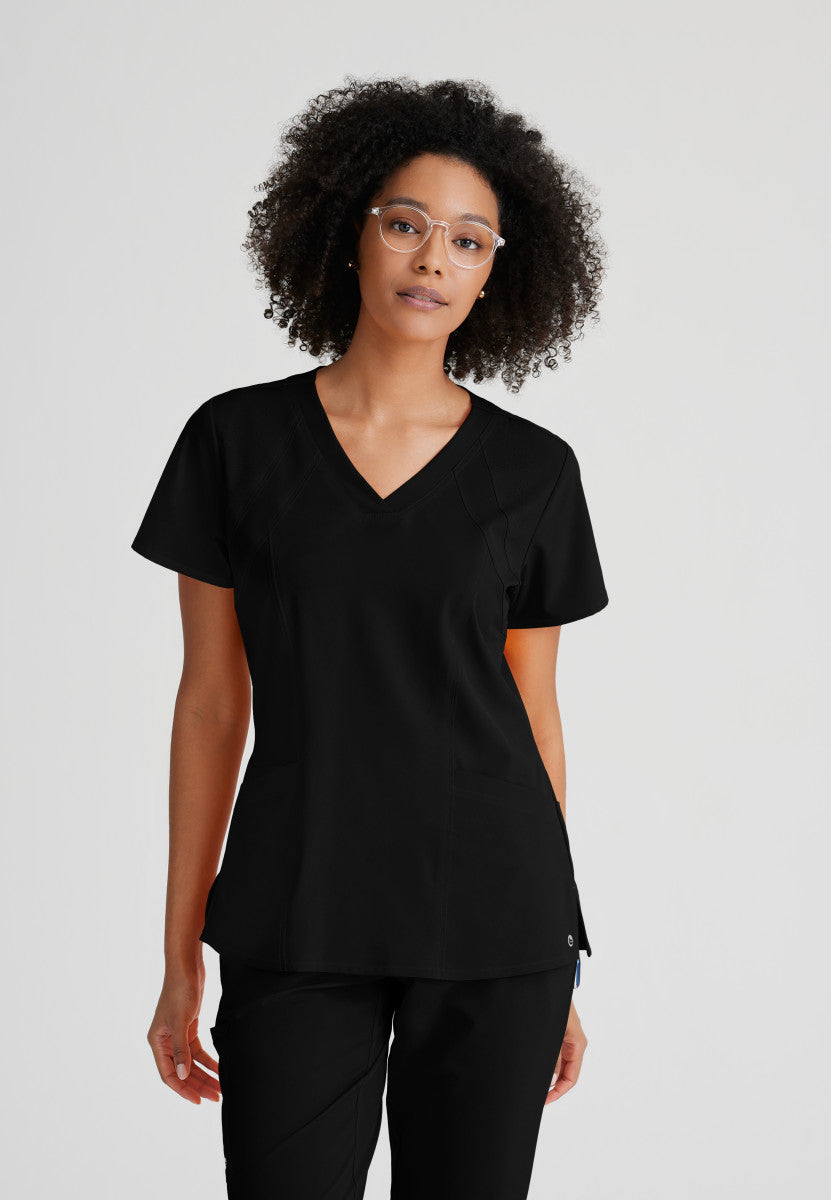 Barco One 5105 Racer Scrub Top Black