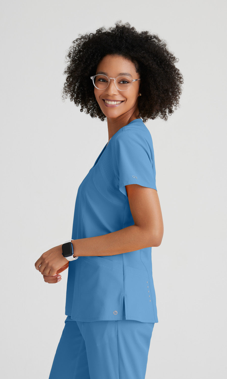 Barco One 5105 Racer Scrub Top Ciel Blue