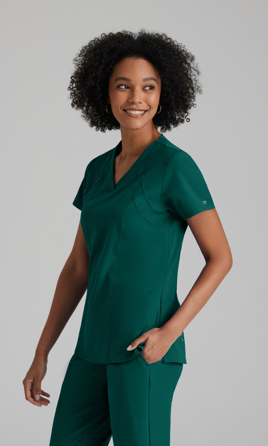 Barco One 5105 Racer Scrub Top Hunter Green