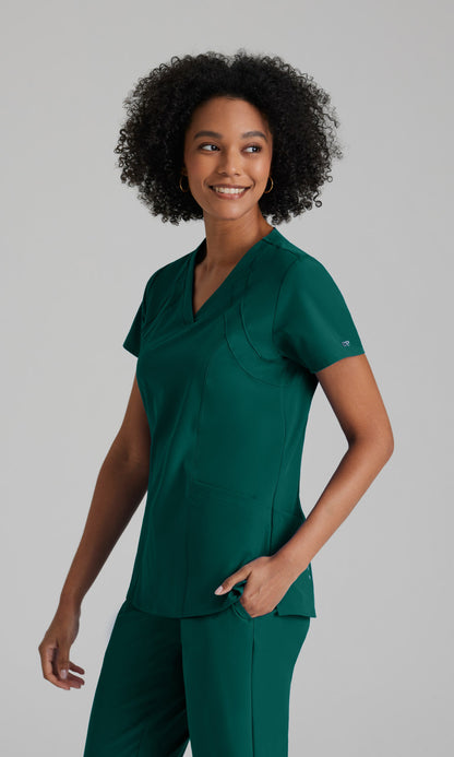 Barco One 5105 Racer Scrub Top Hunter Green