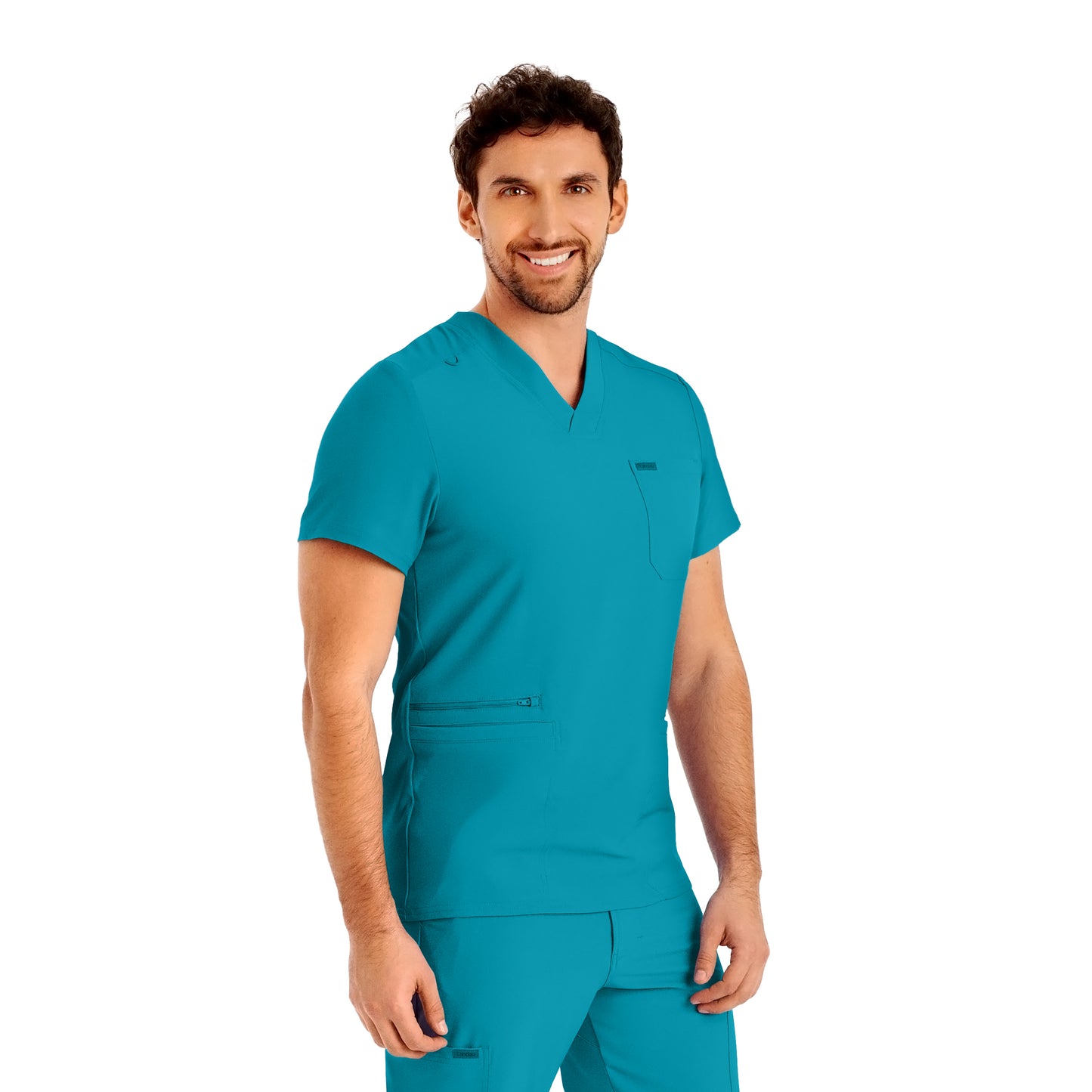 Forward LT110 Men's 4 Pocket V Neck Scrub Top Teal Image