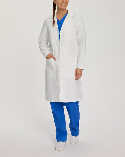 Essential Lab Coats 3172 Women's 3 Pocket Full Length White Coat White Image