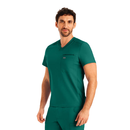 Forward LT111 Men's 2 Pocket V Neck Scrub Top Hunter Image