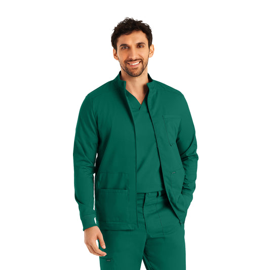 ProFlex LJ702 Men's 4 Pocket Scrub Jacket Hunter Image