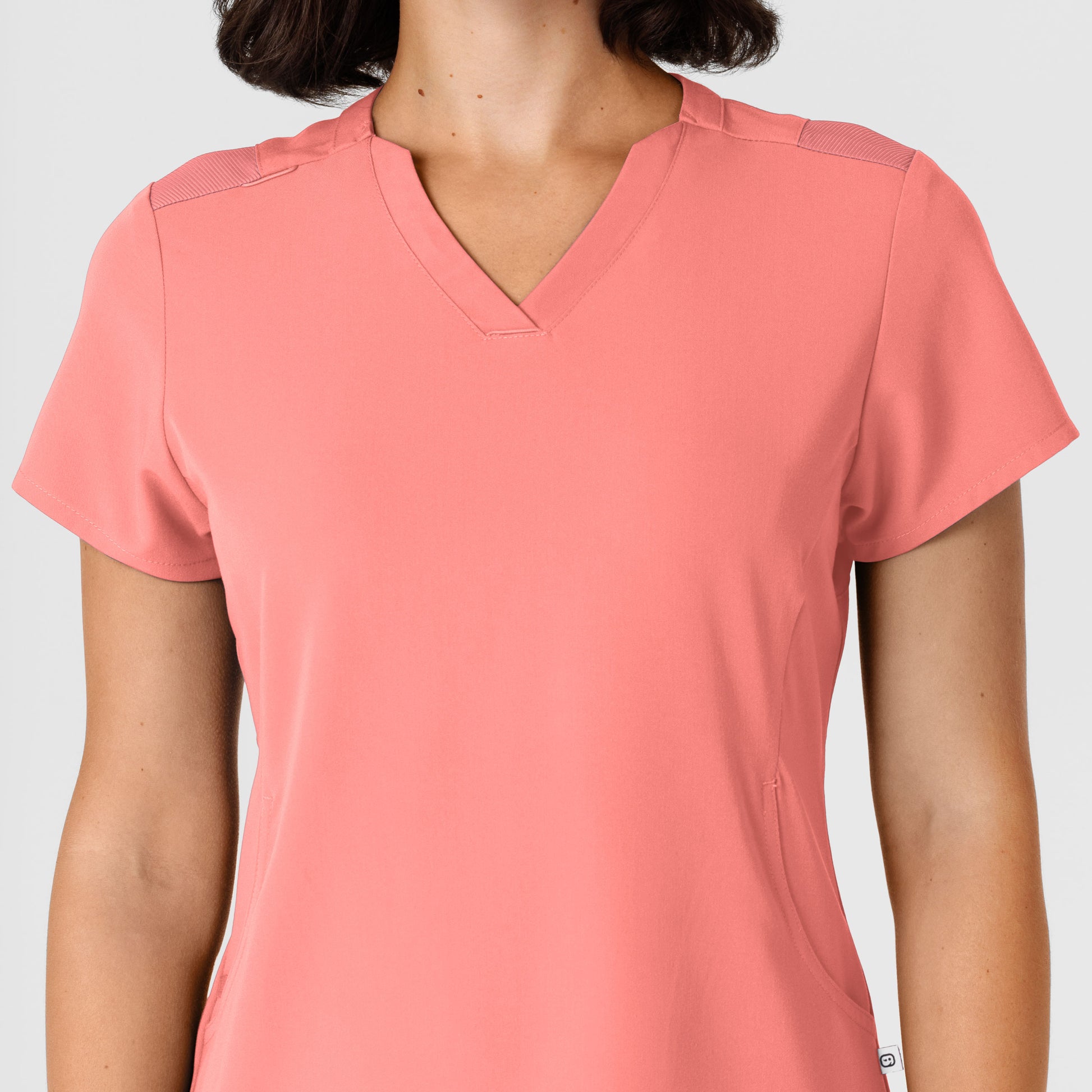 Nova 6432 Women's Flex-n-Reach Shoulder Panel V-Neck Scrub Top Paradise Pink