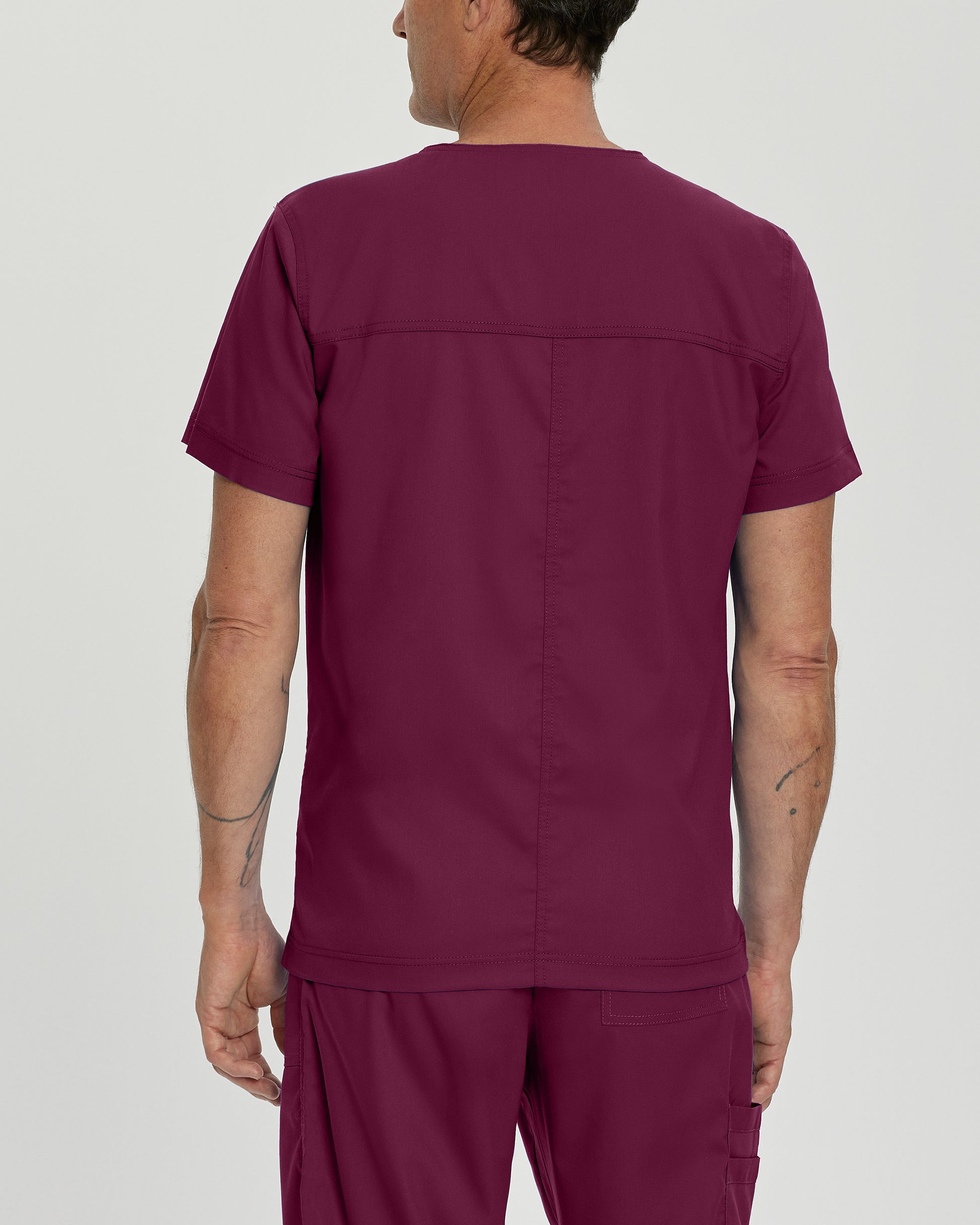 ProFlex 4253 Men's 4 Pocket V Neck Scrub Top Wine Image