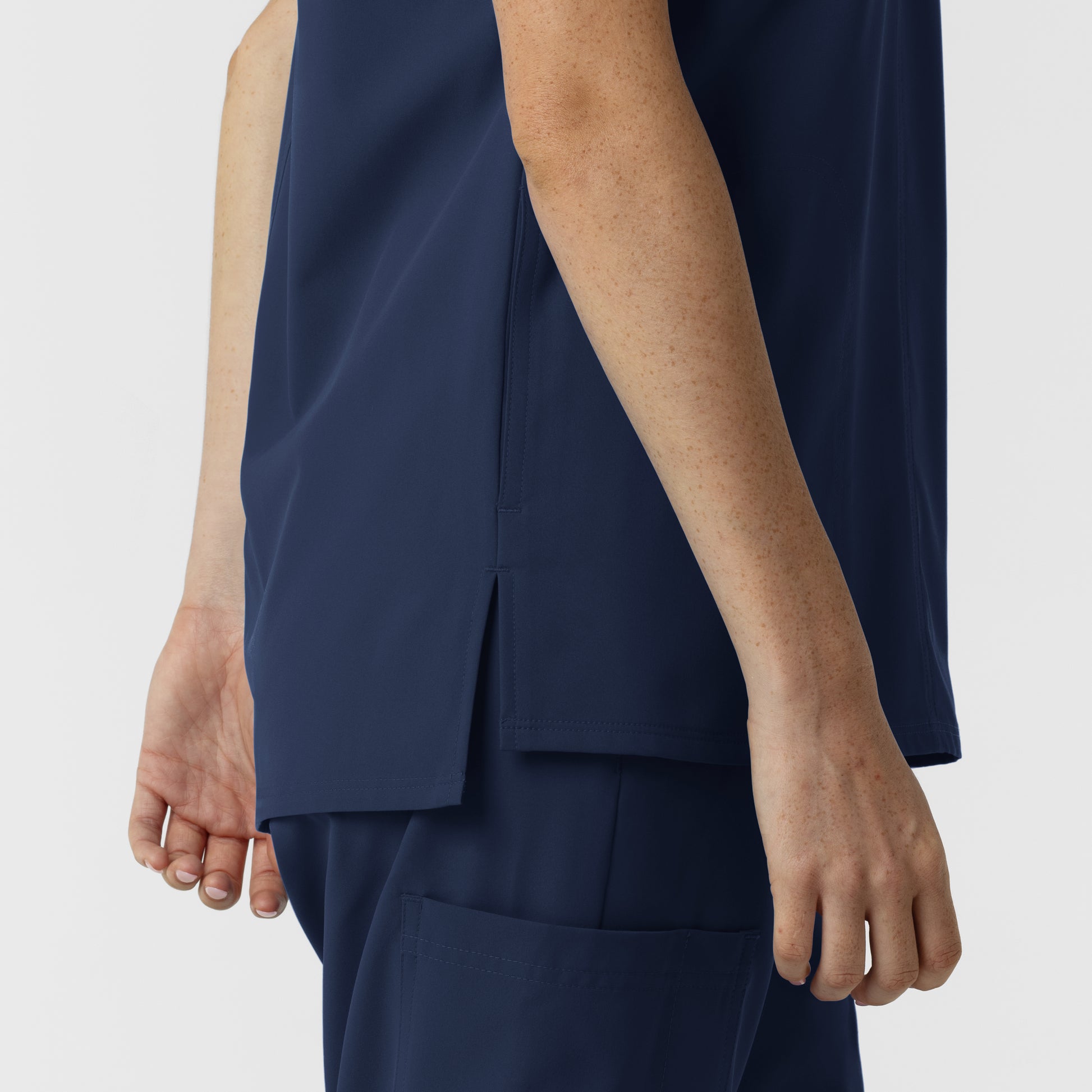 NURTUR 6280 Women's Drop Shoulder Tunic Scrub Top Navy