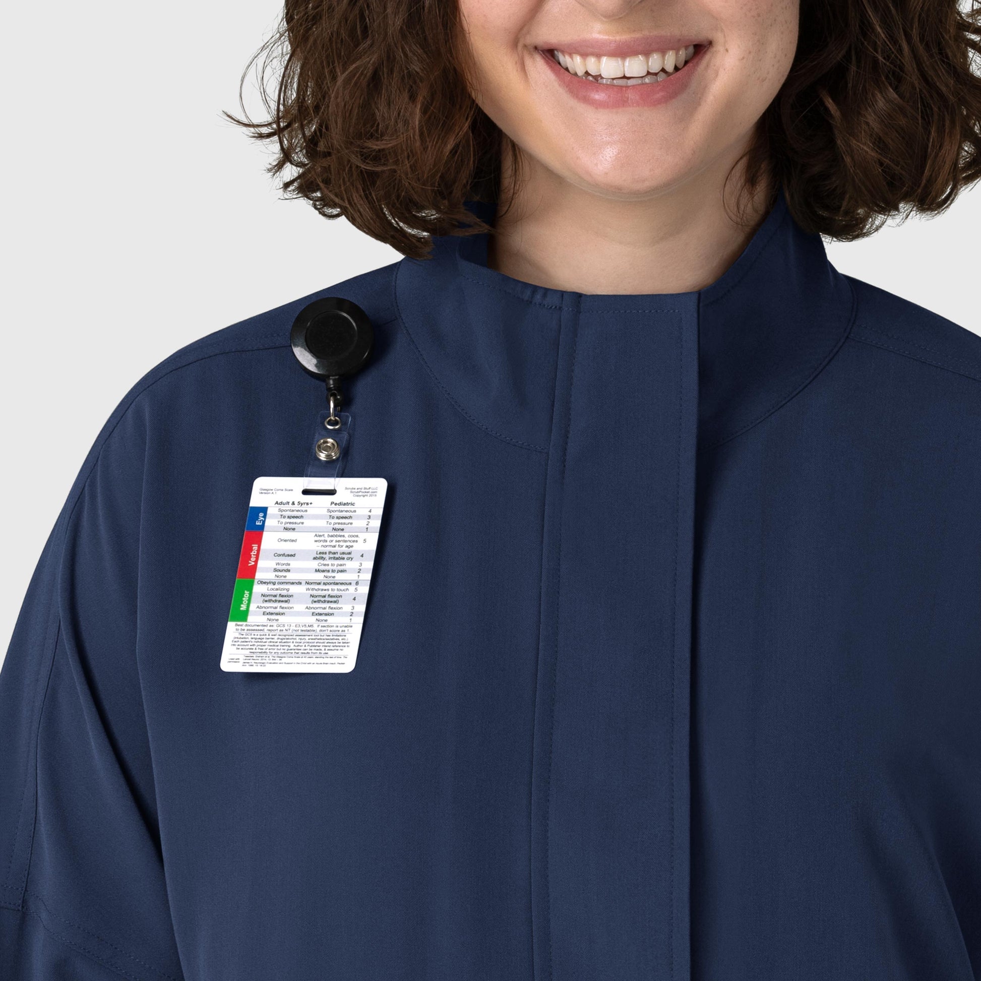 Layers 8132 Germs Happen Packable Scrub Jacket Navy Model Image Left Side | Wink