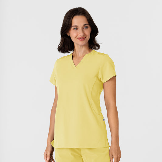 Nova 6432 Flex-n-Reach V-Neck Scrub Top Sunshine Yellow Model Image Right Side | Wink