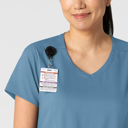 Boundless 6251 Women's 2-Pocket V-Neck Scrub Top Pacific Blue