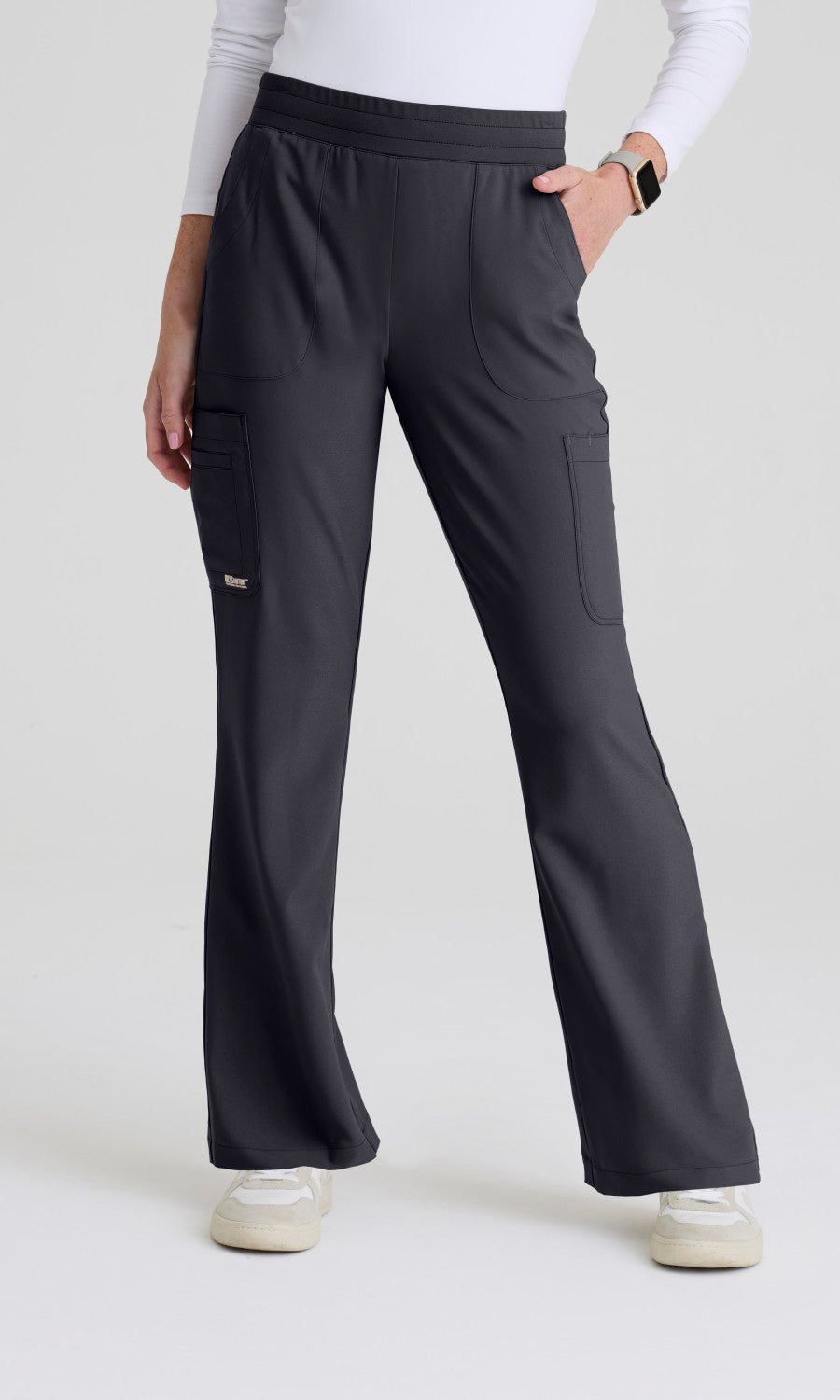 Grey's Anatomy Evolve GSSP729 Women's Sky Pant in Steel by Barco Model Image Front