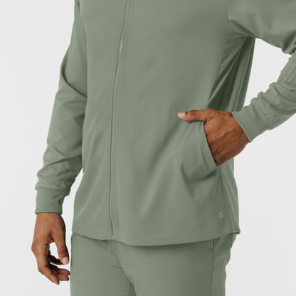 Boundless 8351 Men's Warm Up Scrub Jacket Sage Model Image Alternate | Wink