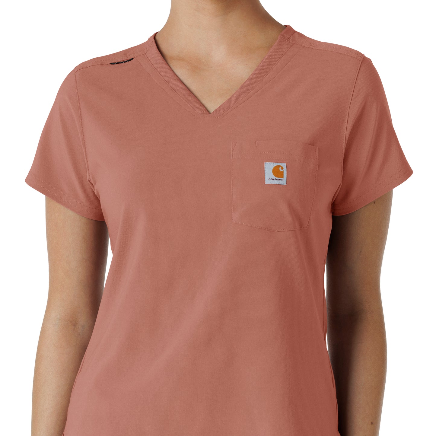 Force Cross-Flex C13410 Tuck-In Scrub Top Wildrose Model Image Left Side | Carhartt