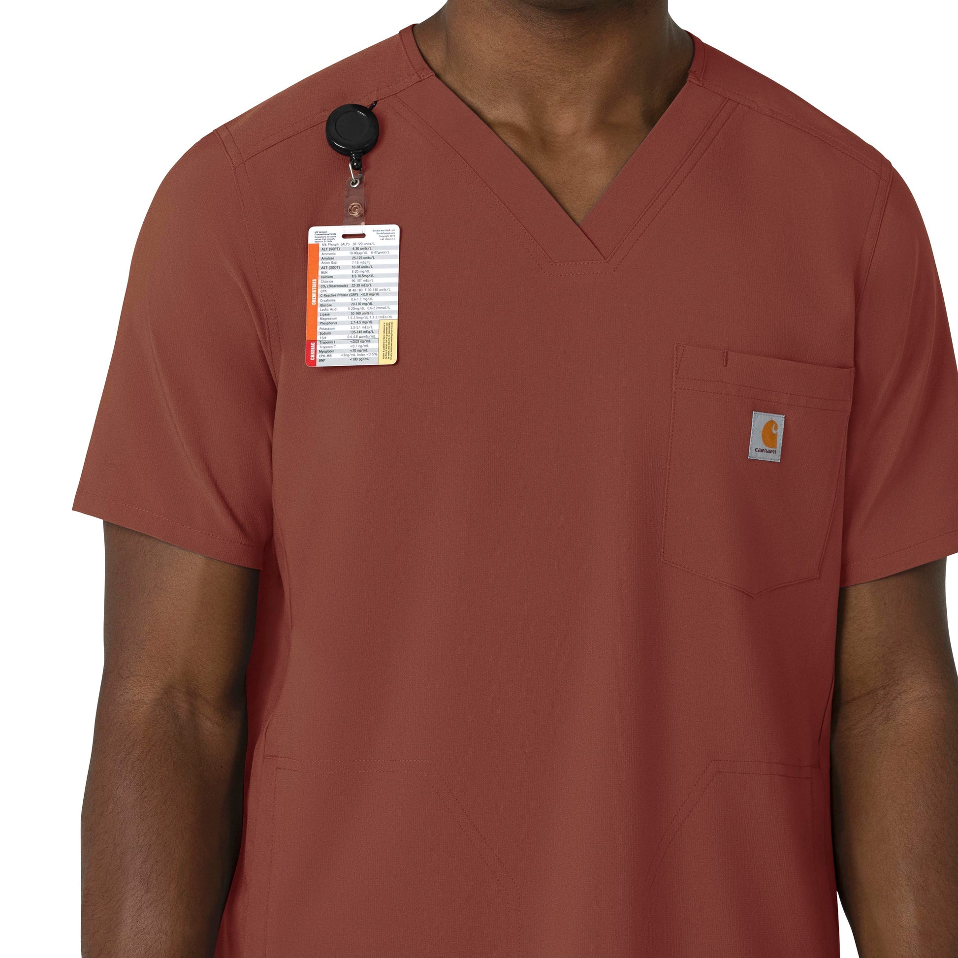 Force Cross-Flex C16410 Men's V-Neck Scrub Top Sable Model Image Left Side | Carhartt