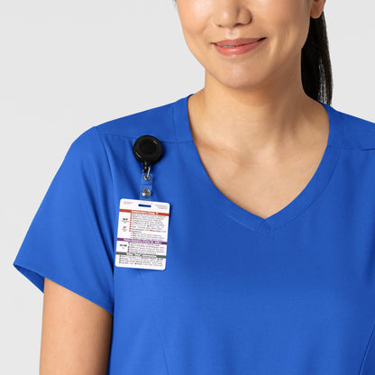 Boundless 6251 2-Pocket V-Neck Scrub Top Royal Model Image Left Side | Wink