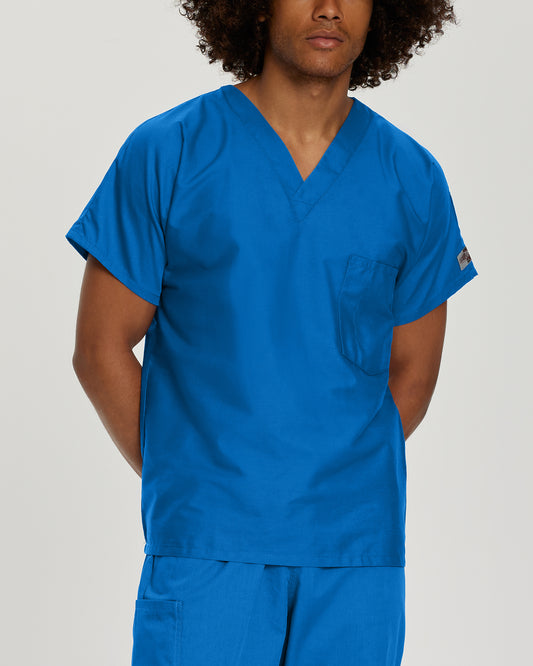 Scrub Zone 71221 Unisex 1 Pocket V Neck Scrub Top Royal Blue Image