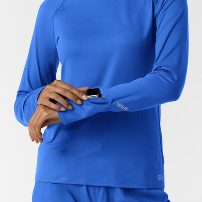 Layers 2139 Women's Watch Window Long Sleeve Underscrub Top Royal