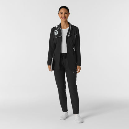 Layers 8166 Women's Blazer Short Lab Coat Black