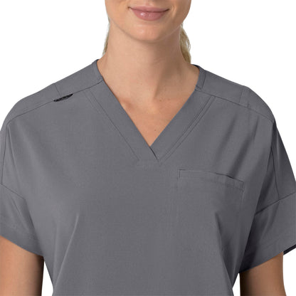 Force Cross-Flex C13110 Oversized V-Neck Scrub Top Pewter Model Image Left Side | Carhartt