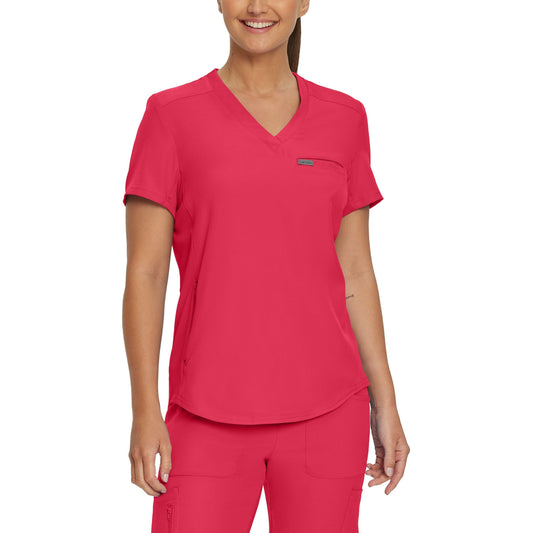 Forward LT101 Women's 2 Pocket V Neck Scrub Top Tea Berry Image