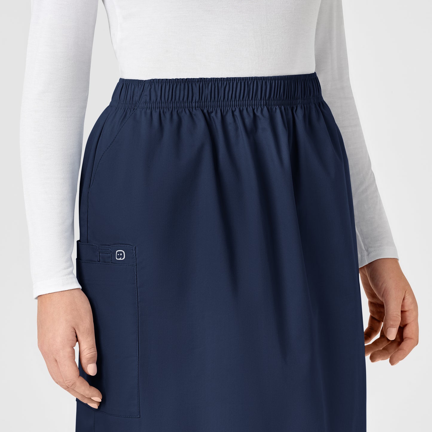 WonderWORK 701 Pull On Cargo Skirt Navy Model Image Alternate | Wink