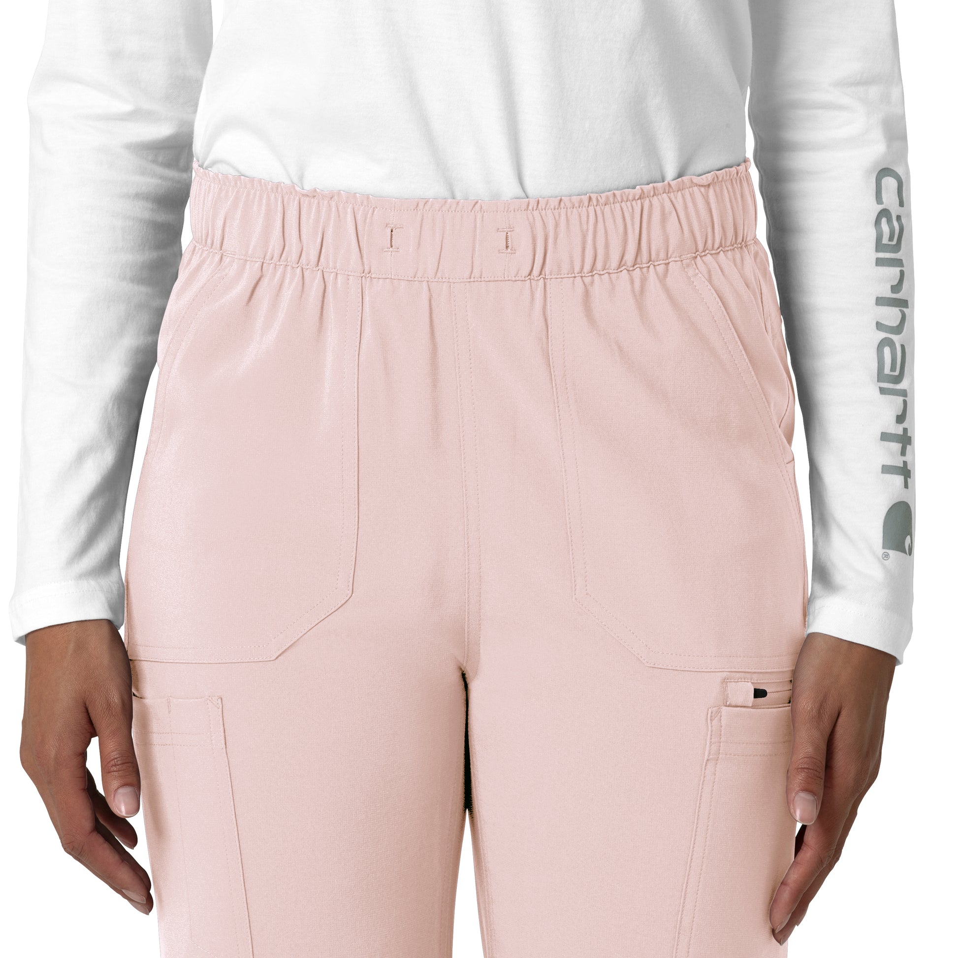 Force Cross-Flex C53210 Women's Straight Leg Cargo Scrub Pants Soft Rose