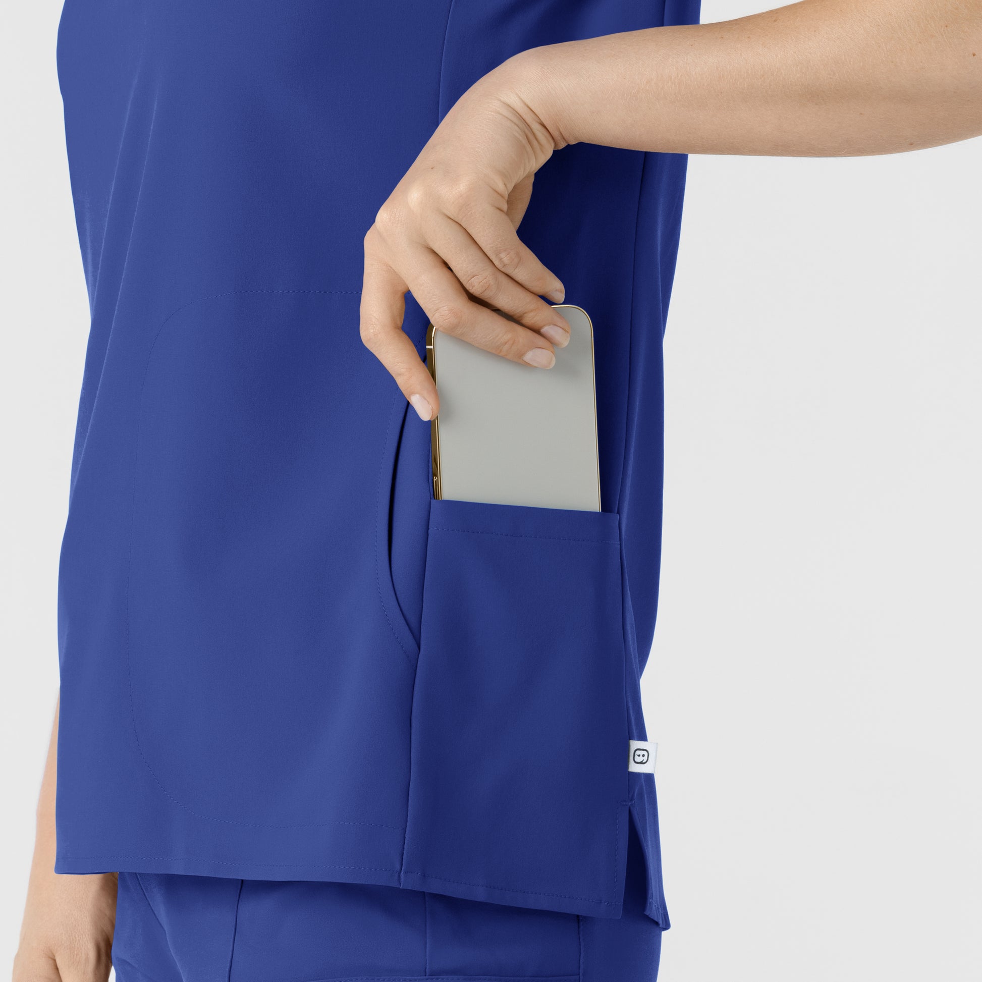 RENEW 6734 Women's Mandarin Collar Scrub Top Galaxy Blue