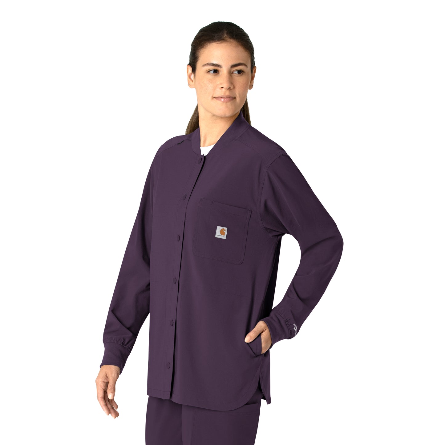 Force Cross-Flex C82210 Shirt Jacket Black Plum Model Image Right Side | Carhartt