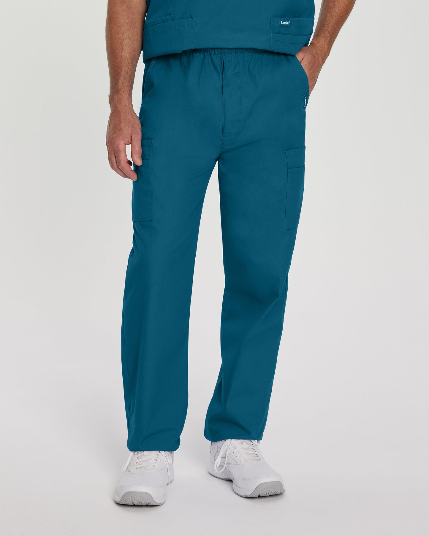 Essentials 8555 Men's Cargo Scrub Pants Caribbean Image