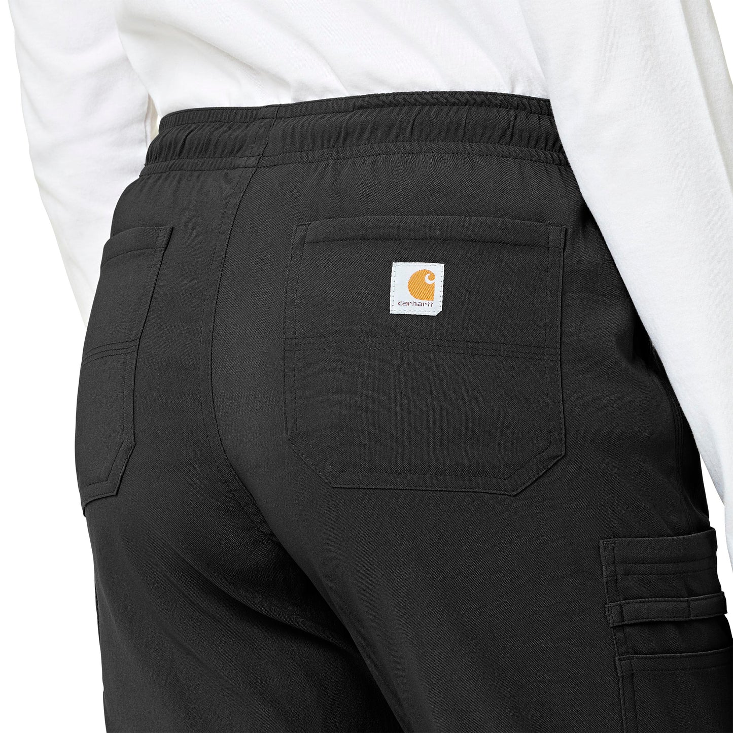 Rugged Flex Peak C52137 Cargo Jogger Scrub Pant Black Model Image Alternate | Carhartt