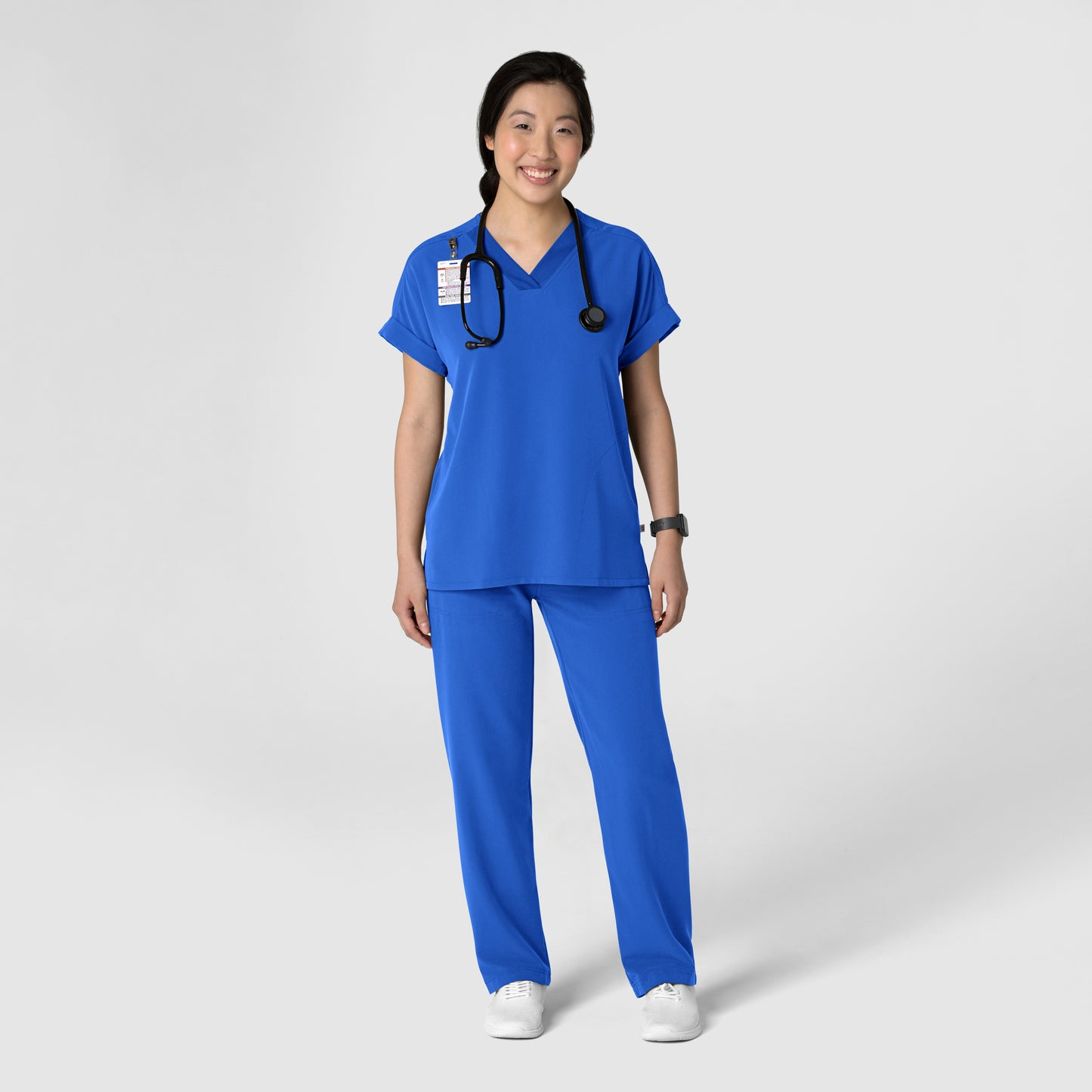 Nova 5232 Stovepipe High-Low Hem Scrub Pant Royal Model Image Right Side | Wink