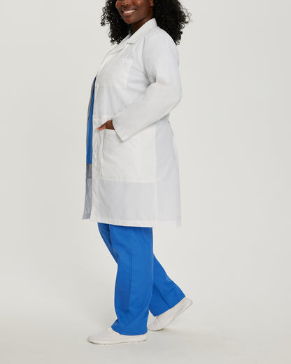 Essential Lab Coats 3165 Women's 5 Pocket Full Length Tablet White Coat White Image