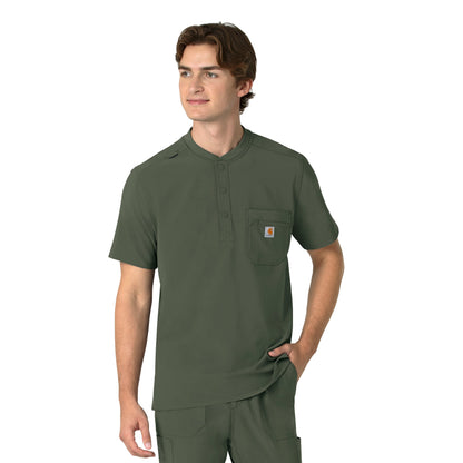 Force Cross-Flex C16310 Men's Henley Scrub Top Olive