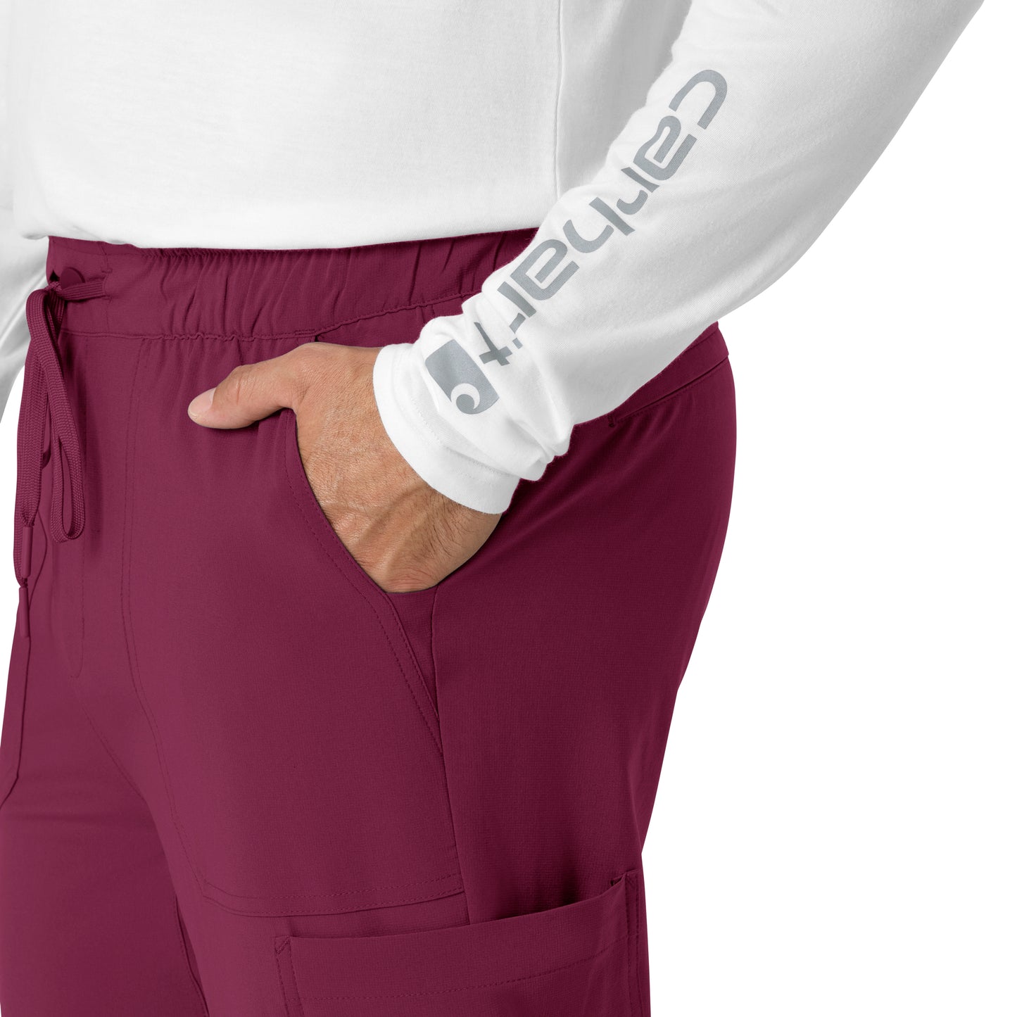 Force Cross-Flex C56310 Men's Jogger Scrub Pant Wine Model Image Alternate | Carhartt