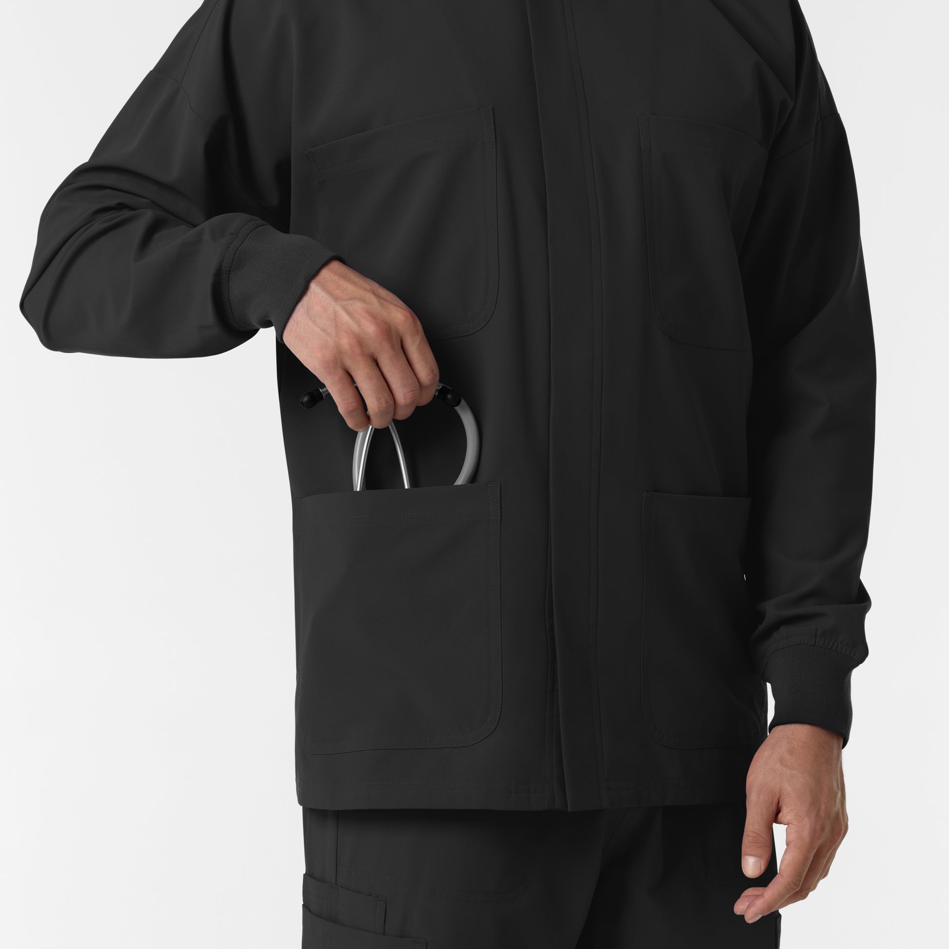 NURTUR 8380 Men’s Scrub Shirt Jacket Black