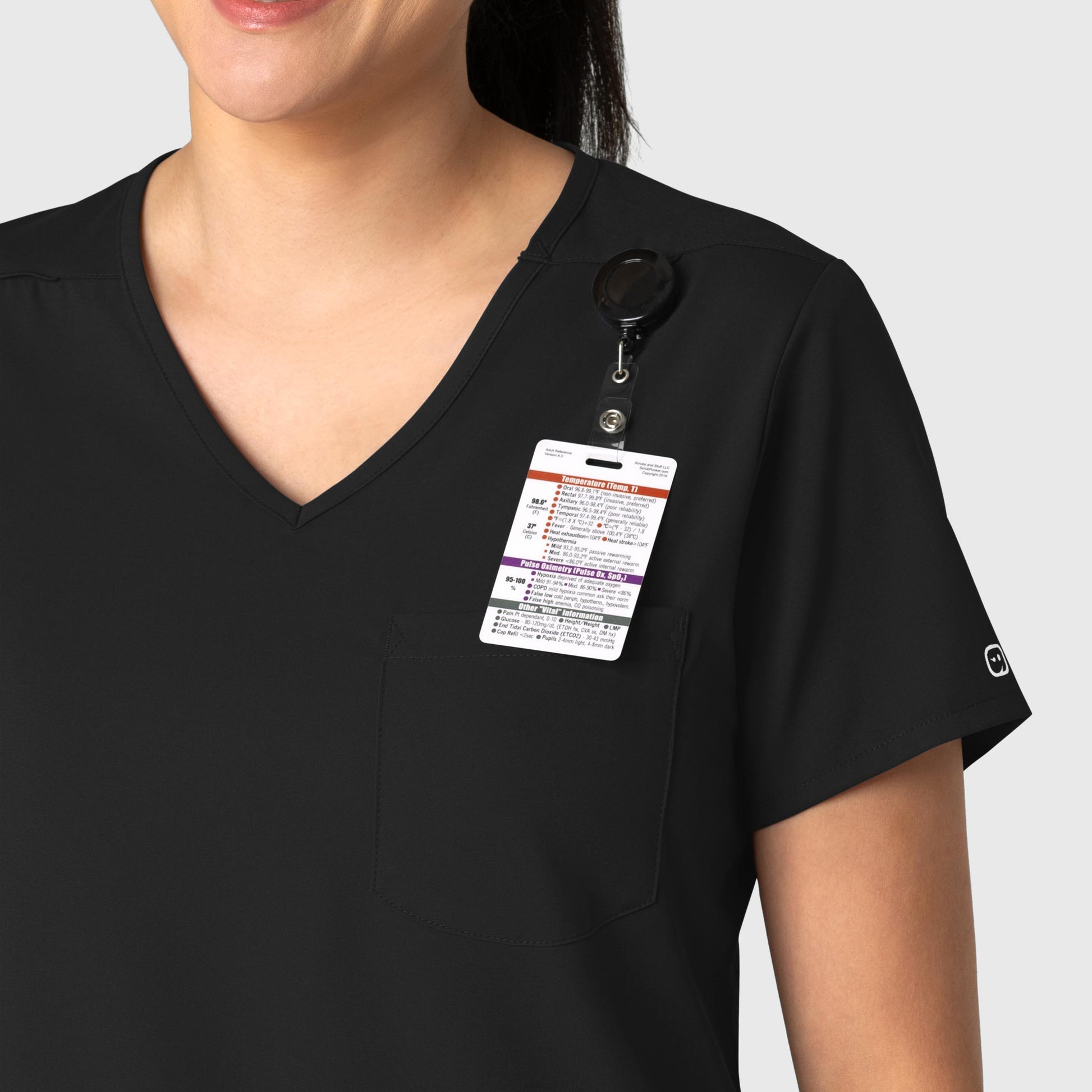 Boundless 6151 Tuck-In Scrub Top Black Model Image Alternate | Wink