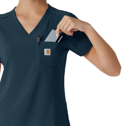 Force Cross-Flex C13410 Tuck-In Scrub Top Navy Model Image Alternate | Carhartt