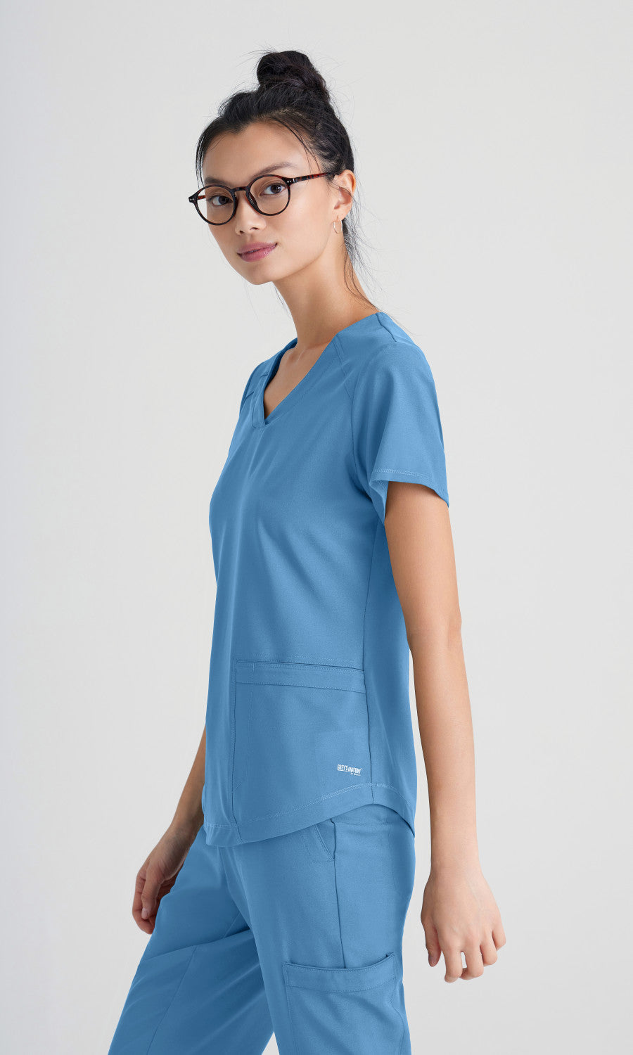Grey's Anatomy Evolve GSST180 Rhythm Scrub Top Ciel Blue