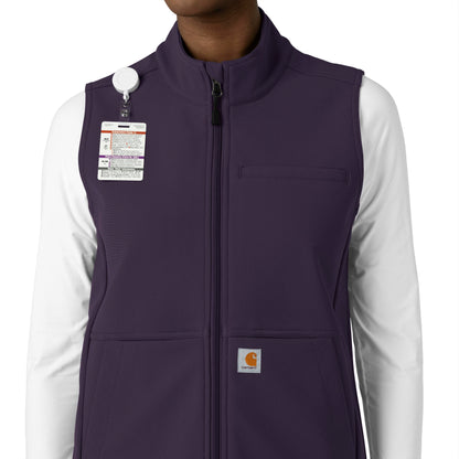 Rugged Flex C83023 Bonded Fleece Vest Black Plum Model Image Left Side | Carhartt