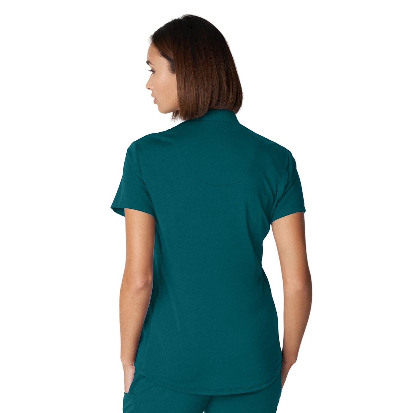 V-Tess WT110 Women's 2 Pocket V Neck Scrub Top Caribbean Image