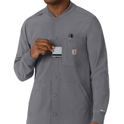 Force Cross-Flex C86210 Men's Shirt Jacket Pewter Model Image Alternate | Carhartt