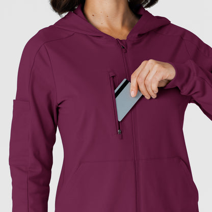 RENEW 8159 Knit Women’s Zip Hoodie Wine Model Image Alternate | Wink