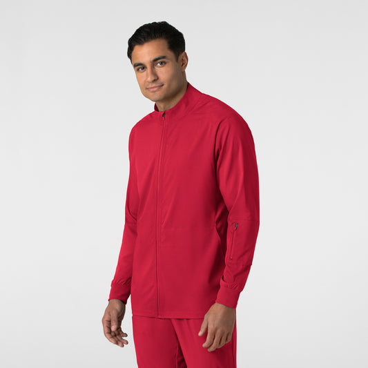 Boundless 8351 Men's Warm Up Scrub Jacket Red Model Image Right Side | Wink