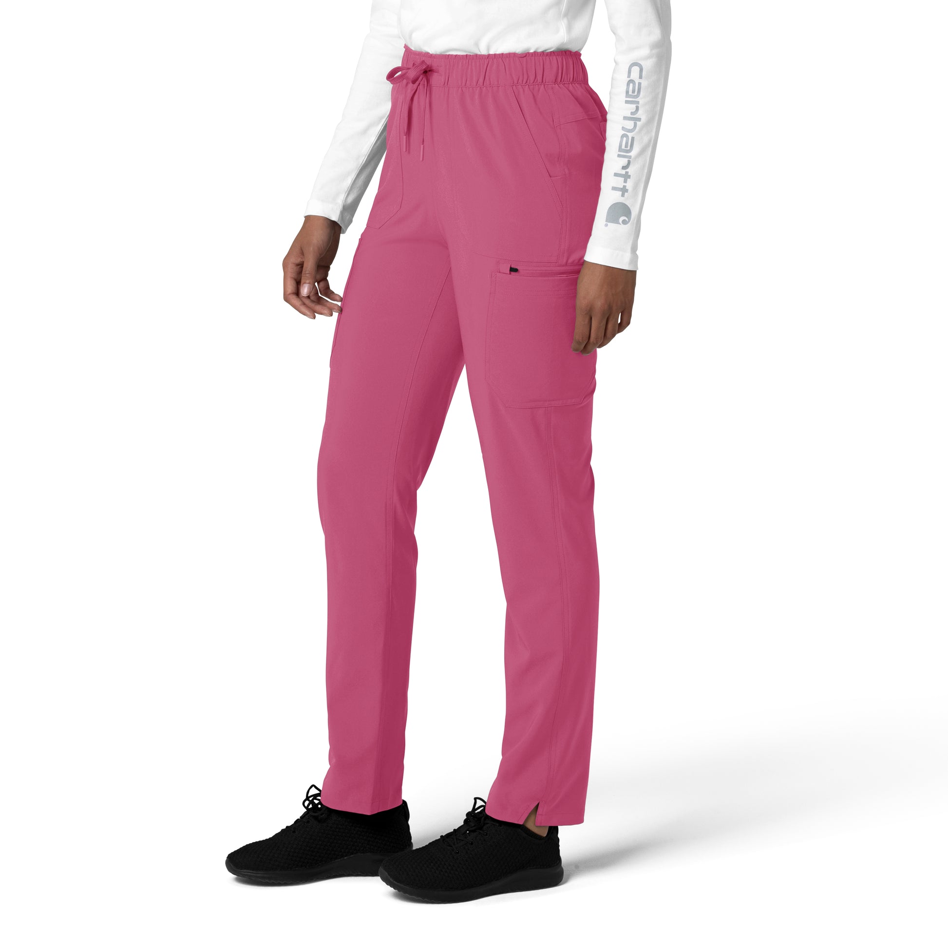 Force Cross-Flex C53210 Women's Straight Leg Cargo Scrub Pants Electric Fuschia