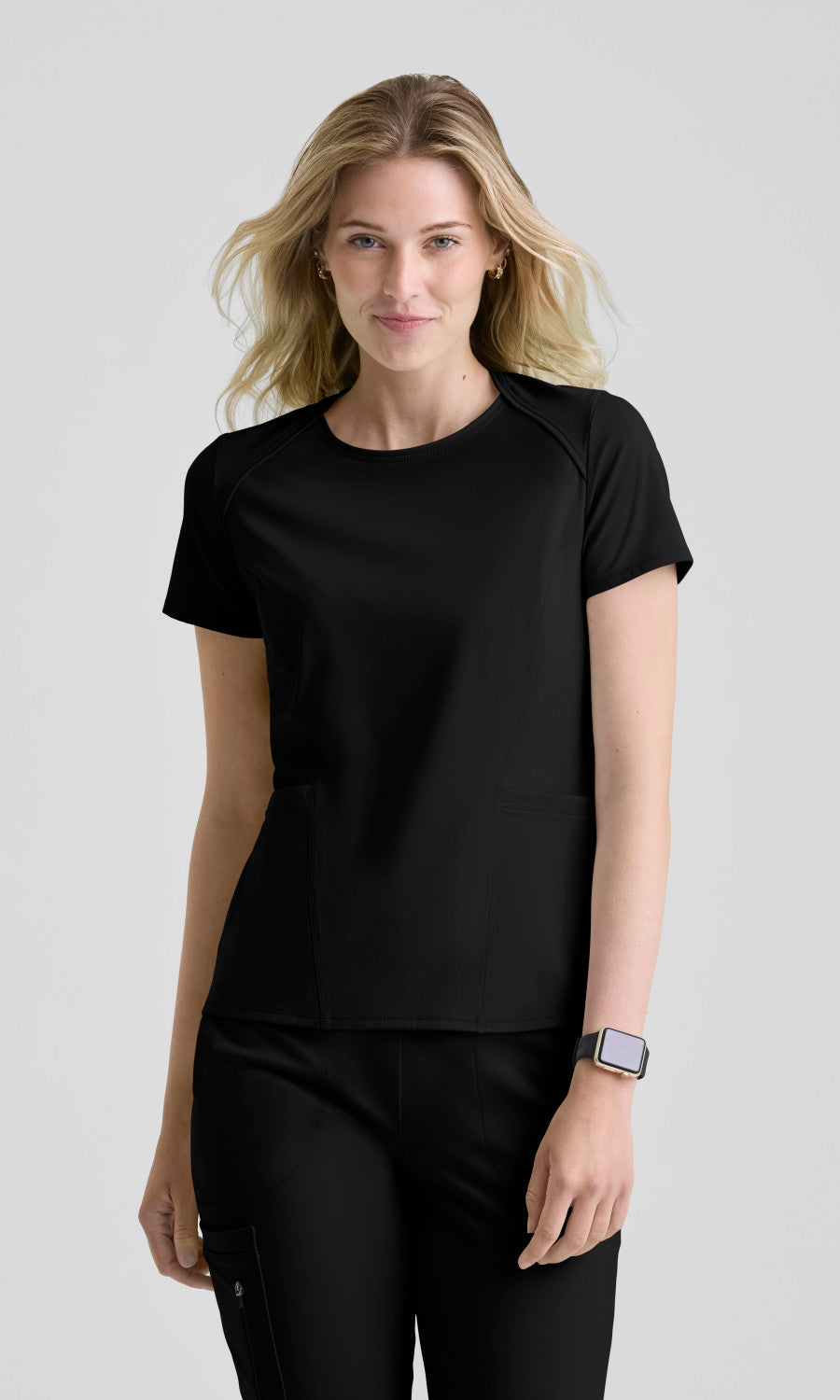 Grey's Anatomy Knits GRST336 Swift Top Black - front