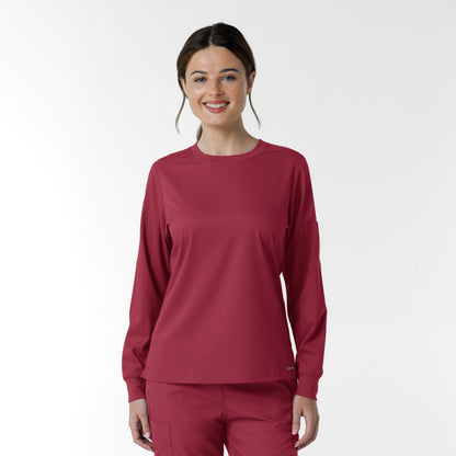 Boundless 6551 Women's Classic Long Sleeve Scrub Tee Ruby