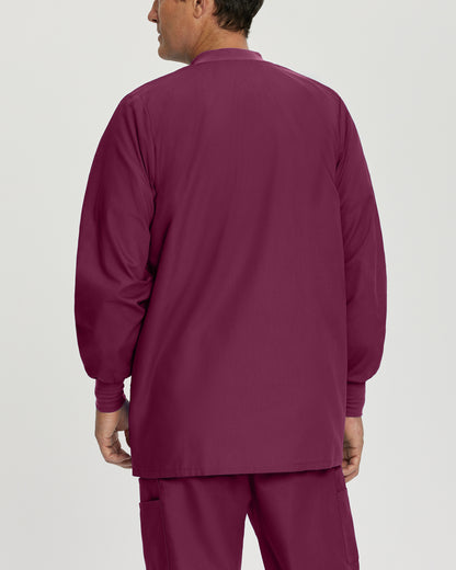 Essentials 7551 Men's 5 Pocket Warm Up Scrub Jacket Wine Image