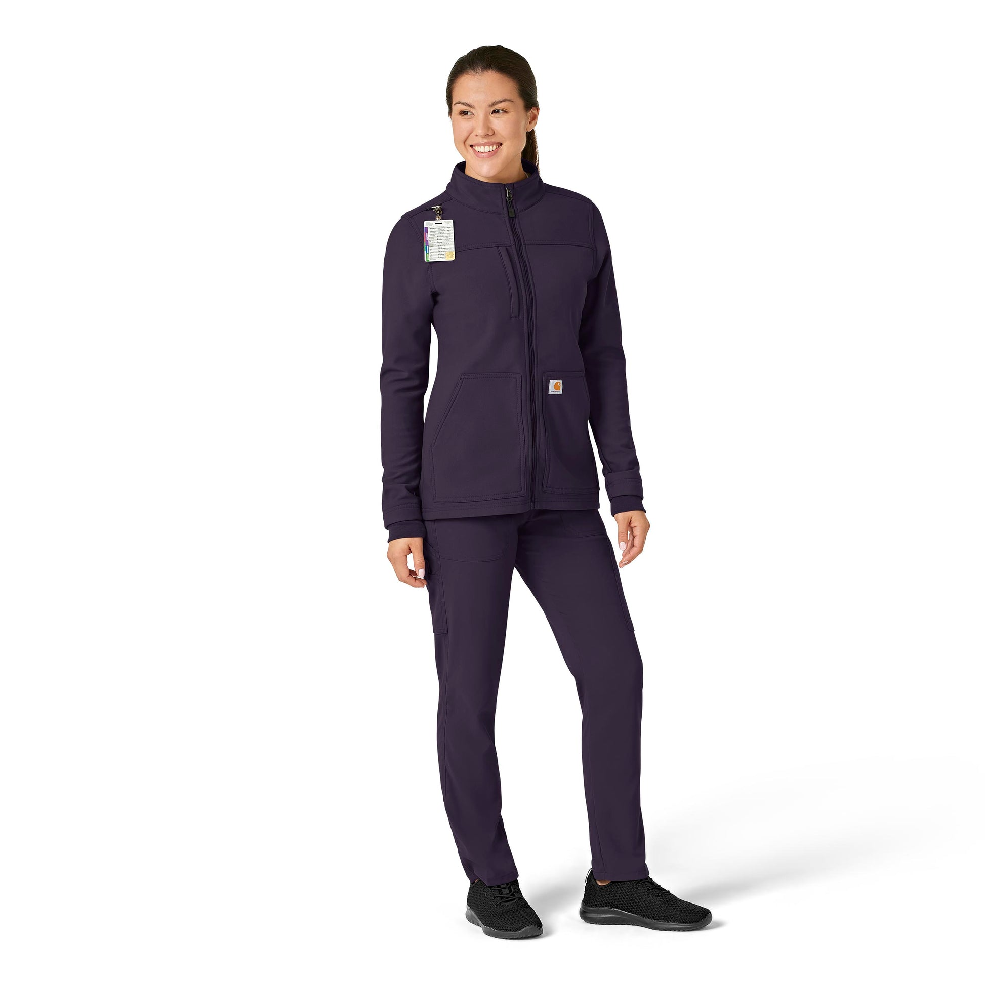 Rugged Flex C81023 Bonded Fleece Jacket Black Plum Model Image Right Side | Carhartt