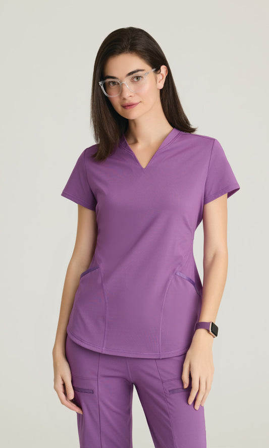 Grey's Anatomy Knit Stretch GRST249 Define Knit Top Imperial Violet